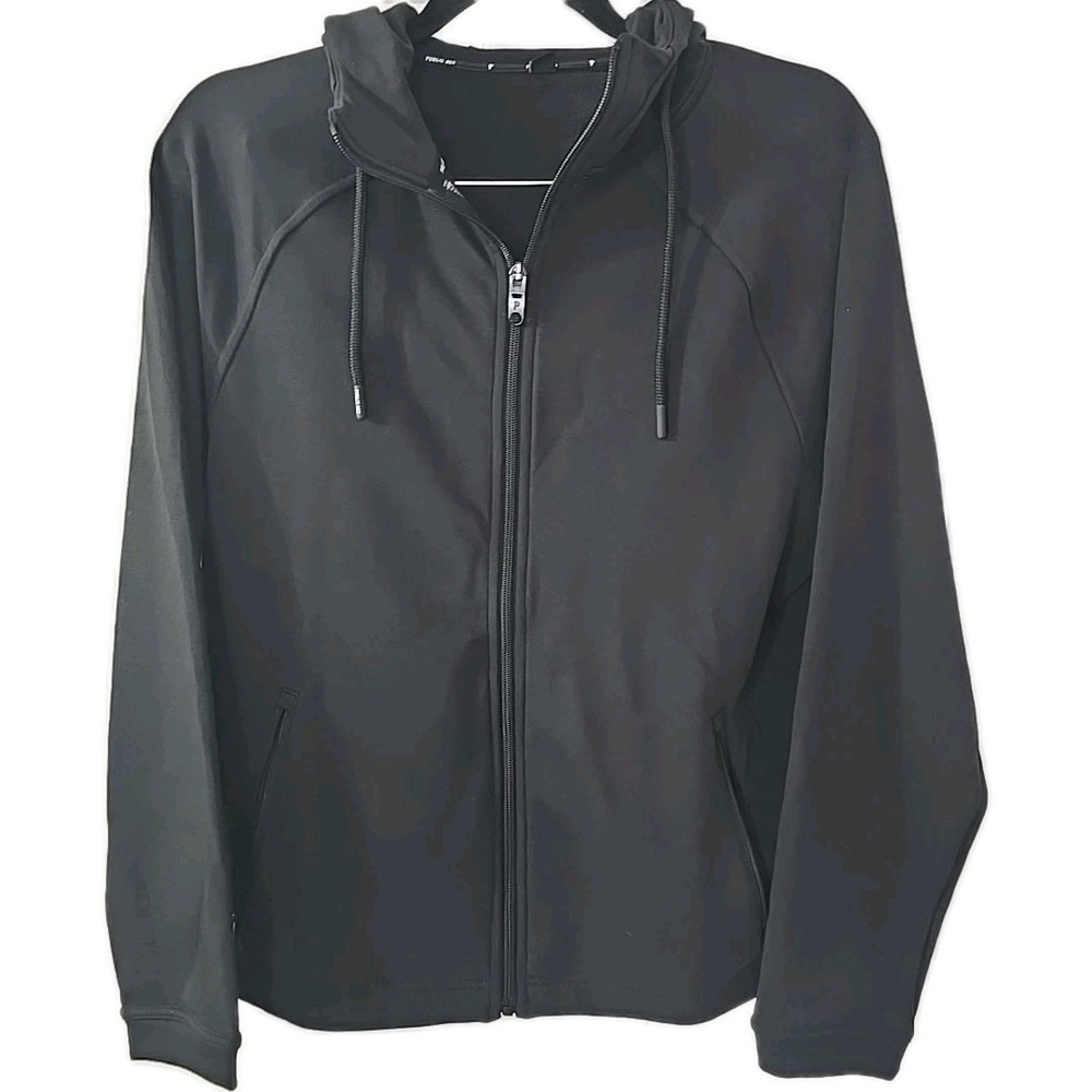 Public Rec Weekend Hoodie Jacket Black Stretch Full Zip Pima Sweatshirt‎ Mens S